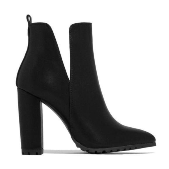 Shoes - Black Lug Sole Ankle Bootie